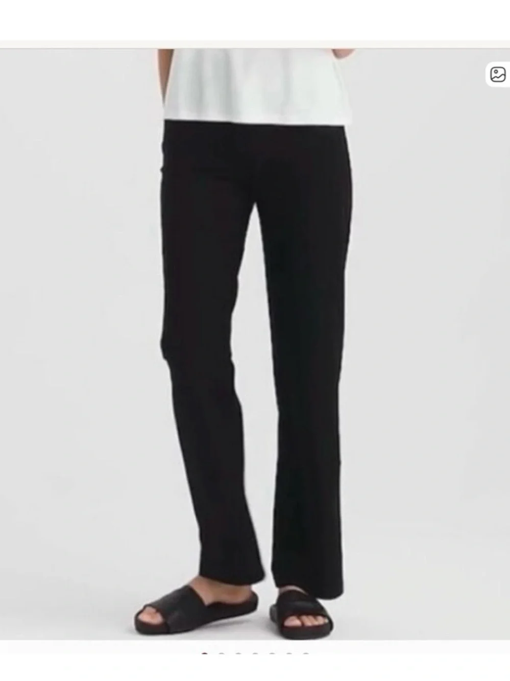 Eileen Fisher Straight Leg Classic Pant Black Large